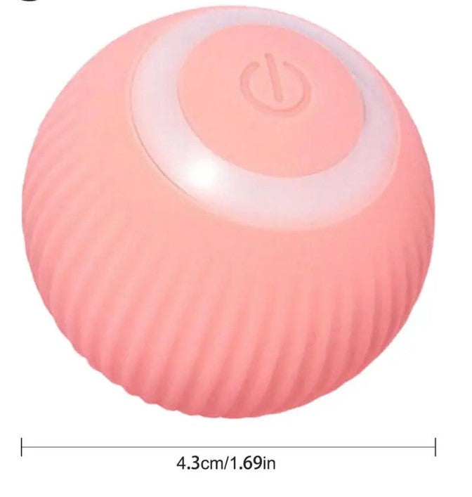 USB Charging Automatic 360 Degree Automatic Pet Rolling Ball For Puppy Cats Kitten - Pink_5