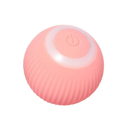 USB Charging Automatic 360 Degree Automatic Pet Rolling Ball For Puppy Cats Kitten - Pink_1