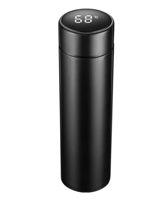 Digital Thermometer Flask - 500ml - Black_0